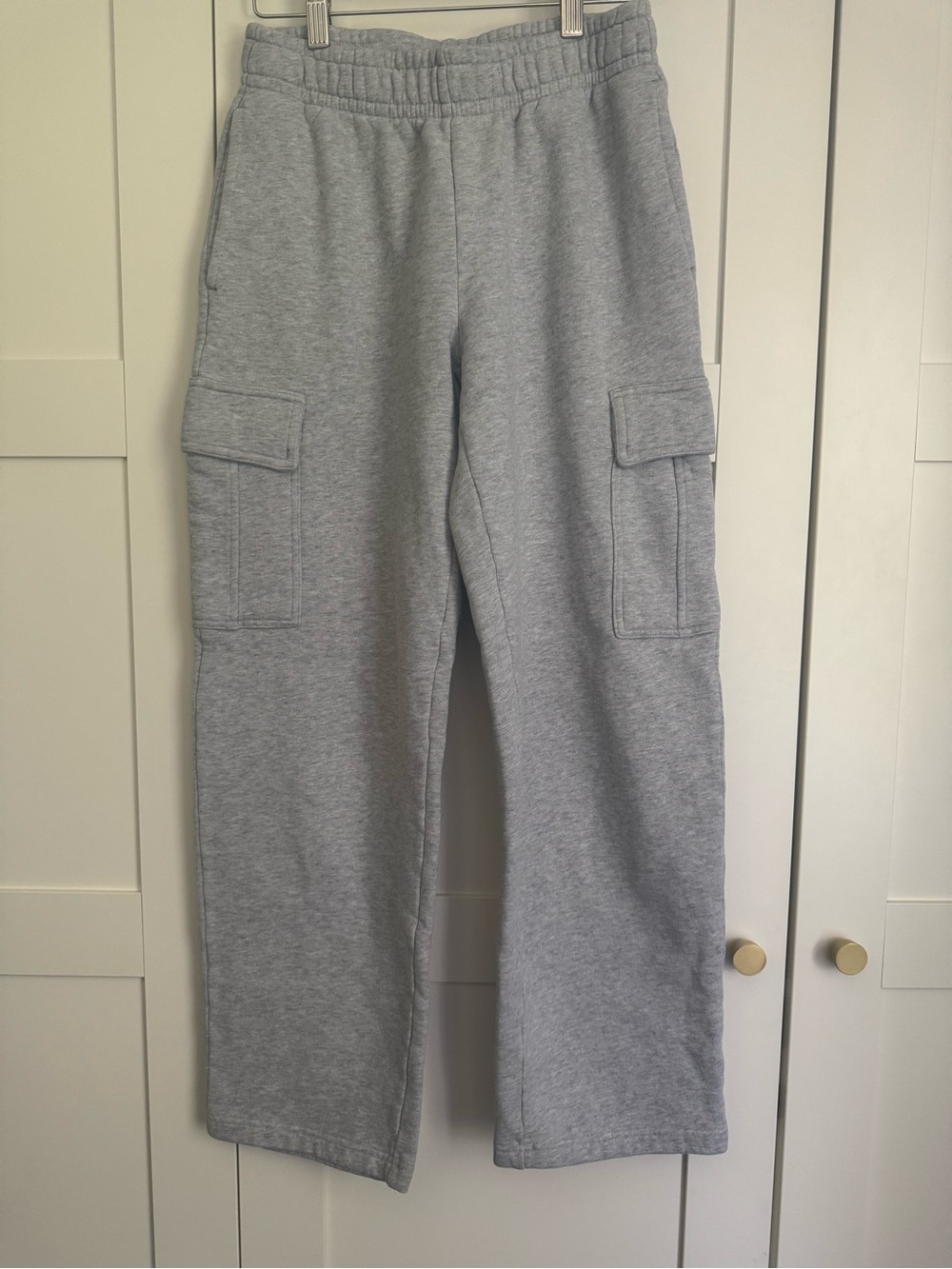 TNA Aritzia Cozy Fleece Mega Cargo Sweatpants Heather Grey 2XS Oversized Baggy